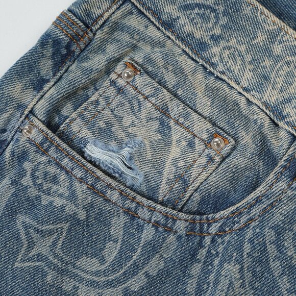 Amiri Patterned Denim Flared Jeans - Picture 4 of 9